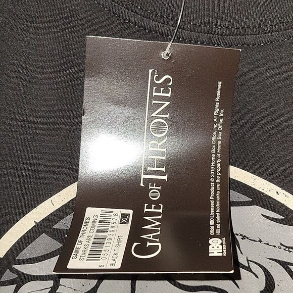HBO'S Game of Thrones Men's Winter Is Coming Stark T-Shirt Black XL NWT - Picture 5 of 6